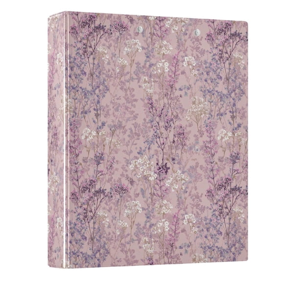 Three Ring Binder Soft Wild Flowers 1.5 Inch Round Binder D-Rings for Office Supplies and More