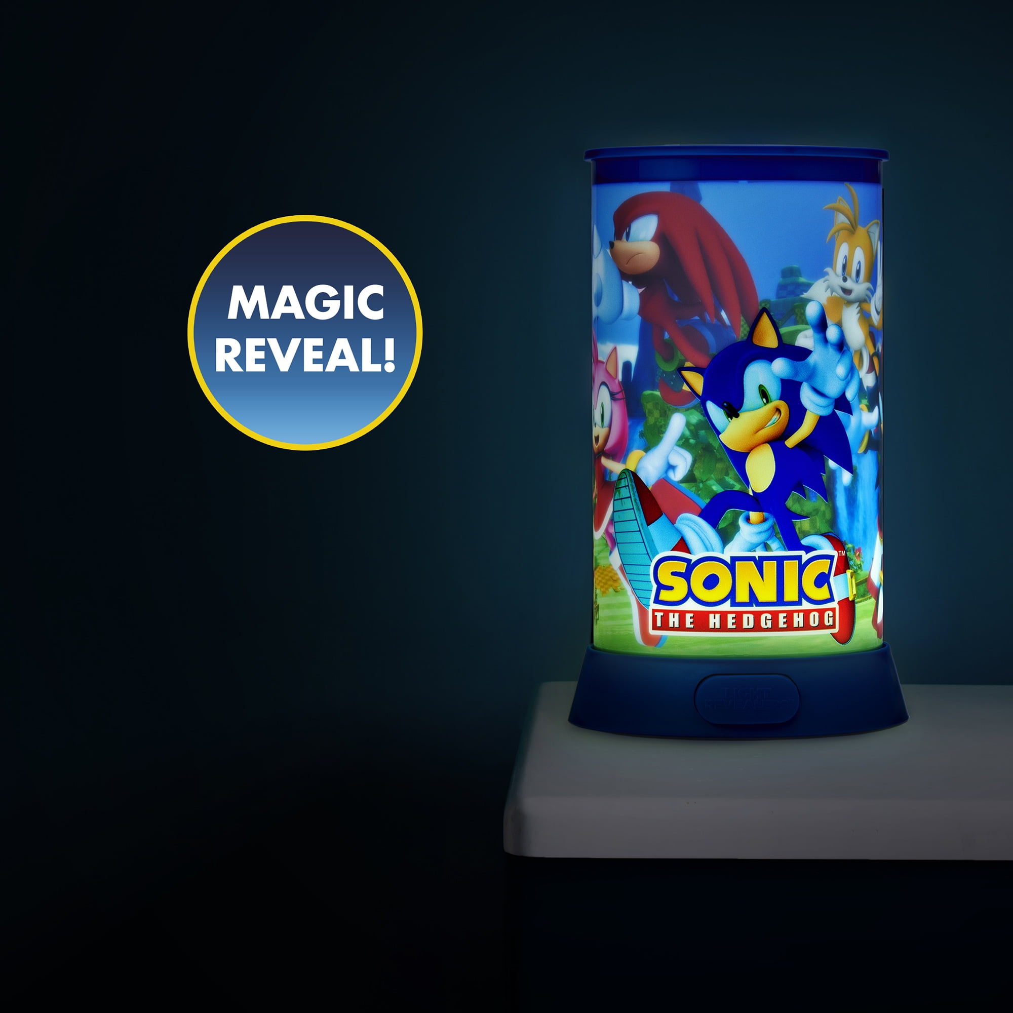 Wow Stuff! Light Revealers Lamp - Sonic The Hedgehog - 7.5" Night Light, 360 Image Scene & Character Reveal, Auto-Off, Illuminating Kids Room Decor
