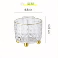 thumbnail image 2 of 4.7" Rotating Makeup Brush Holder, Crystal 360° Makeup Organizer with 6 Slots, Vanity Brush Cup for Countertop, Desk Pen Holder & Office Organizer, Water Ripple Design, Clear, 2 of 5