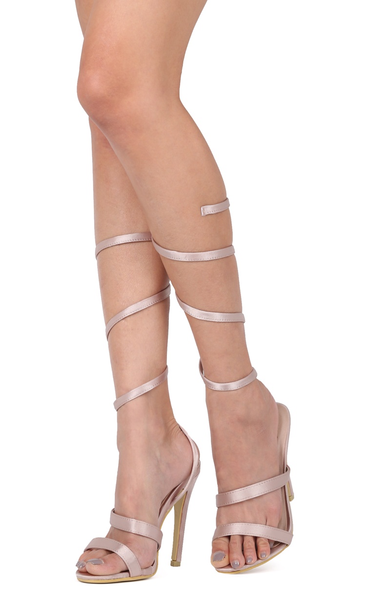 Spiral Ankle Wrap Stiletto Sandal HF46 