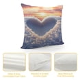 thumbnail image 4 of Orinice Snow Heart Sunset Graphic Decorative Cushion Throw Pillow Cover for Home Couch Living Room Bed Sofa Car Bedroom Winter Pillow Case 1PC 18x18in, 4 of 5