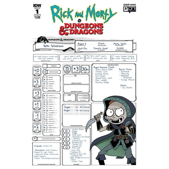 IDW Rick & Morty Vs. Dungeons & Dragons #1 (Cover B Variant)