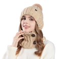 thumbnail image 1 of Adult Warm Hat Bib Two Piece Set Knitted Woolen Ear Protector for Outdoor Riding Winter Accessories, 1 of 4