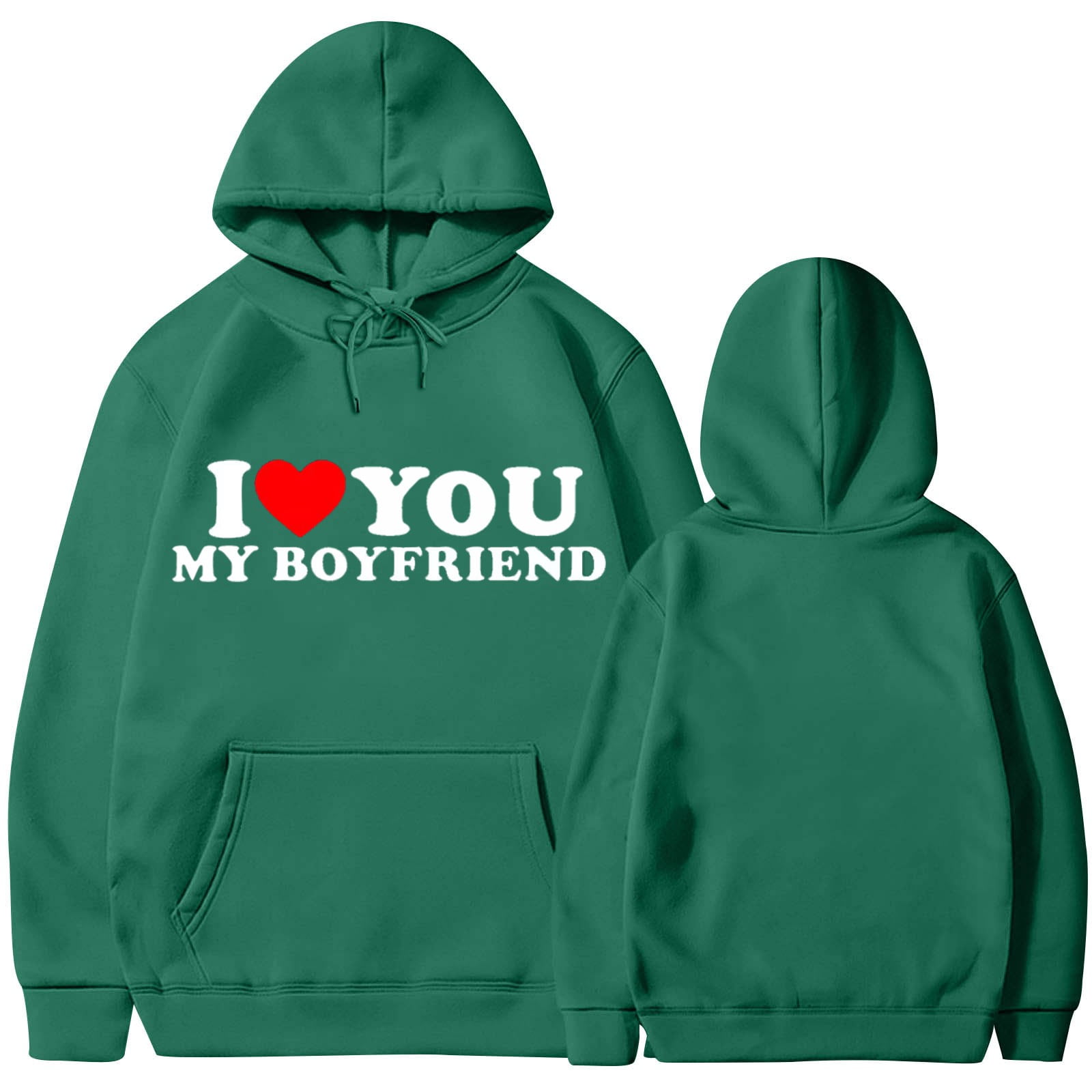 DPTALR I LOVE YOU MY BOYFRIEND Valentine's Day Couple Print Hooded