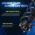 thumbnail image 4 of Front & Rear Strut Shock Assembly w/Coil Spring Compatible with Chrysler Town & Country 2008-2016, Dodge Grand Caravan 2008-2019, Replace 171128L 171128R 37290, 4PCS, 4 of 4
