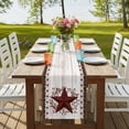 thumbnail image 4 of Table Runners 108 Inches Long Dress Scarves, Texas Star Vintage Farmhouse Coffee/Dining/Kitchen Table Runner for Living Room, Red Berry Retro Art White Wooden 13x108 Inch, 4 of 9
