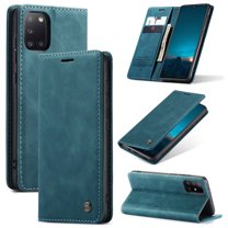 CaseMe Leather for Samsung Galaxy A31 Case, Flip Wallet Leather Case with Card Holder Magnetic Closure Shockproof Kickstand Protective Phone Cases Cover for Samsung Galaxy A31 6.4-inch,Blue