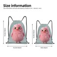 thumbnail image 2 of Daiia Adorable Pink Fluffy Birds Pattern Drawstring Backpack, Gym Bag, Lightweight Backpack, Water-Resistant Bag Travel Sports Backpack, Fitness Bag, Yoga Bag-Small, 2 of 6