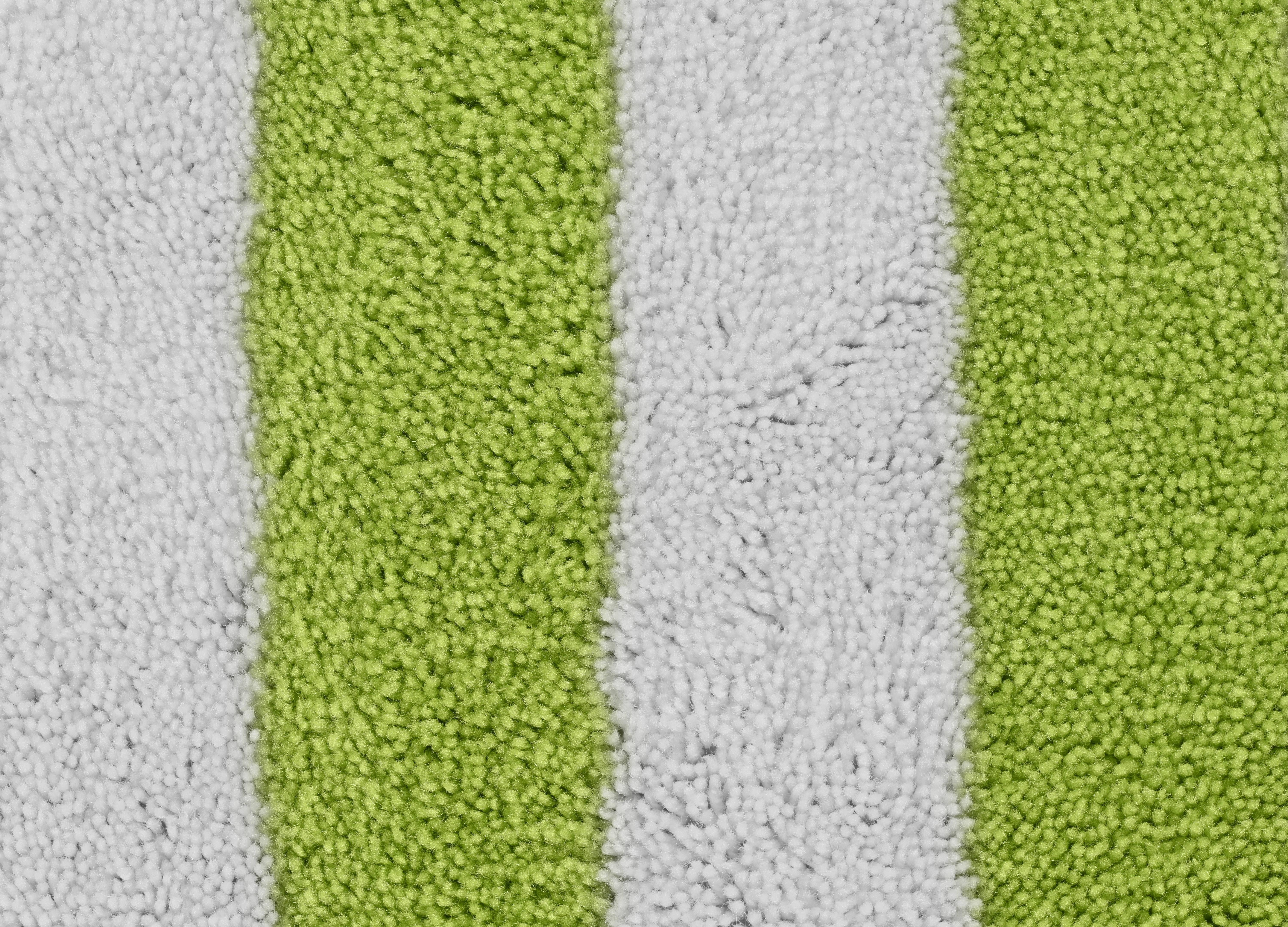 Garland Rug Beach Stripe Washable Lime Green/White Bathroom Rug, 21" x 34"