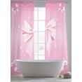 thumbnail image 5 of Valentine's Day Sheer Curtains 108 Inch Length 2 Panels Set Window Treatments, Pink Bowknot Ribbon Modern Mother's Day Rod Pocket Semi Curtains for Living Room/Bedroom/Kitchen Décor, 104"W x 108"L, 5 of 7