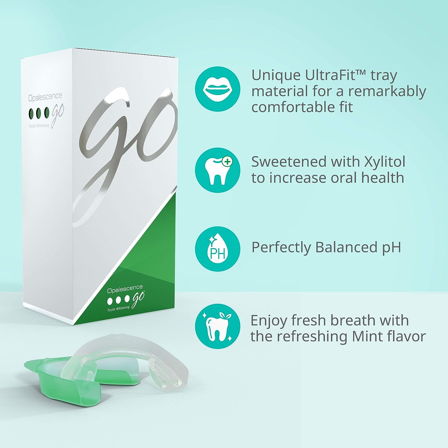 Opalescence Go 10% Prefilled Teeth Whitening Gel Trays Kit (10 Treatments) Mint Hydrogen Peroxide