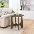 thumbnail image 2 of Round End Table, 25" Round Side Table, Round Side Tables Living Room, Accent Table for Bedroom,Reception Room (Walnut), 2 of 6
