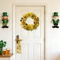 thumbnail image 3 of St. Patrick's Day Glitter Trefoil Ribbon Wreath, 9.2in Flexible Shamrock Garland Lucky Decorations for Irish Holiday Decor & Candle Holders, 3 of 5