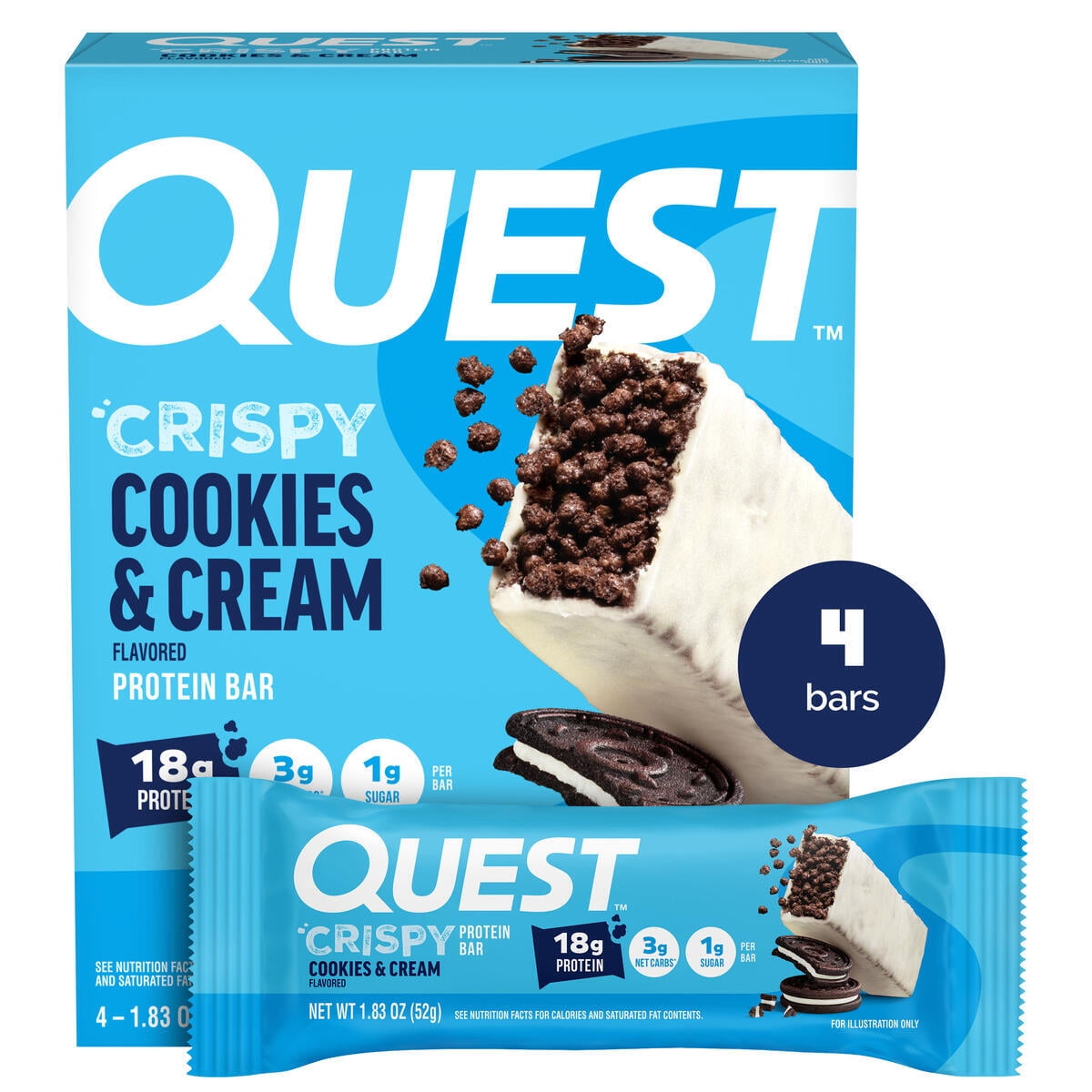 Quest Nutrition Cookies & Creme Hero Bar, 4 Ct
