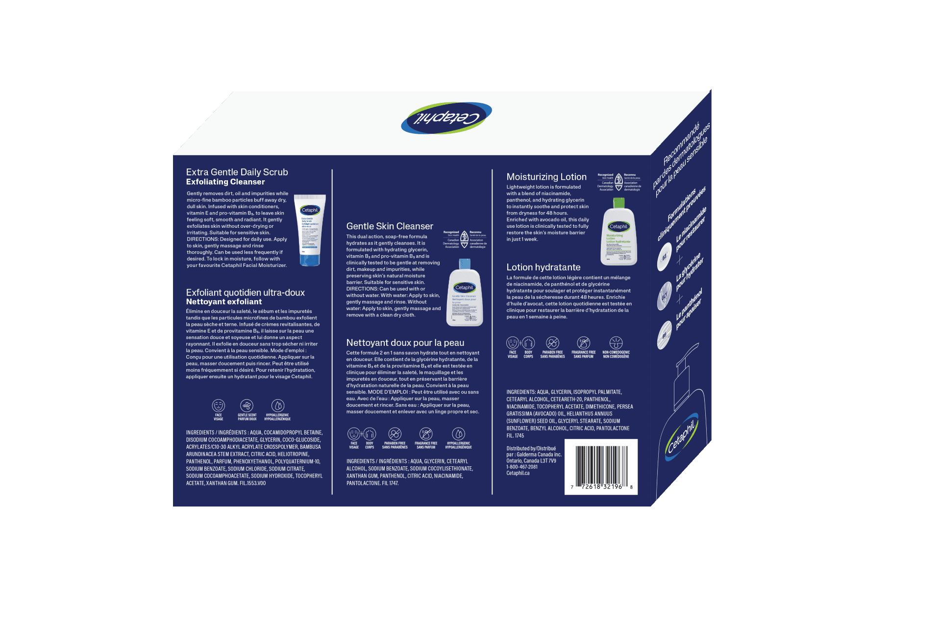 Cetaphil Gentle Skin Care Essentials Gift Pack – With Gentle Skin Cleanser, Extra Gentle Daily Scrub and Moisturizing Lotion | Ideal for Sensitive Skin | Fragrance Free and Dermatologist Recommended