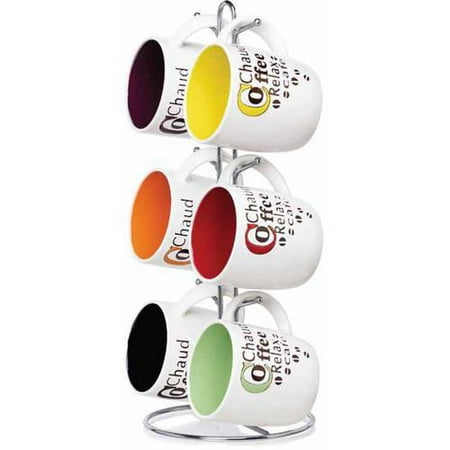 Home Basics 6-Piece Mug Set with Stand - Walmart.com Home Basics 6-Piece Mug Set with Stand - Walmart.com