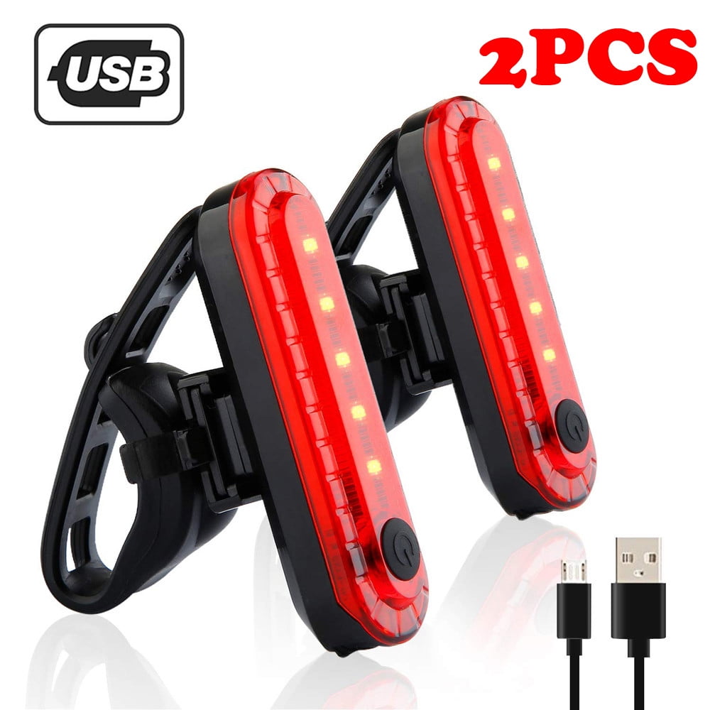 COB USB Rechargeable LED Bicycle Bike Cycling Front Rear Tail Light 5 Modes Lamp 