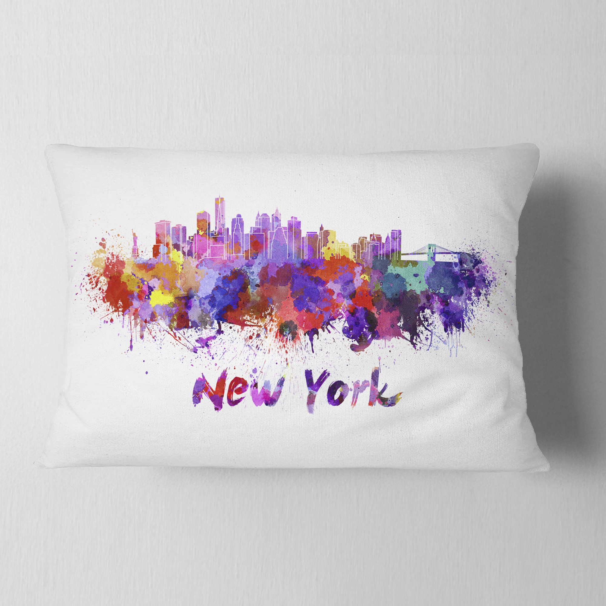 Designart New York Skyline - Cityscape Throw Pillow - 12x20
