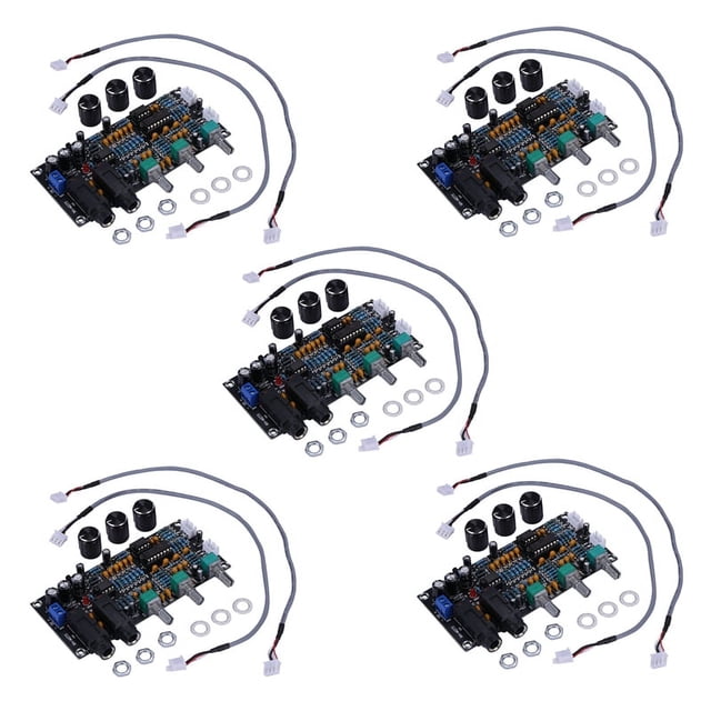 5X PT2399 Digital Microphone Amplifier Board Reverberation Karaoke Reverb Amplifier NE5532 Pre-Amplifier Tone Board,5pcs PT2399 Digital Microphone Amplifier Board 10pcs Audio Cable,Black