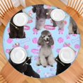 thumbnail image 2 of Poodles Round Fitted Tablecloth with Elastic Edge,Dining Table Cover Waterproof,Outdoor Round Tablecloth for Camping,Dining,Indoor and Outdoor, 2 of 7