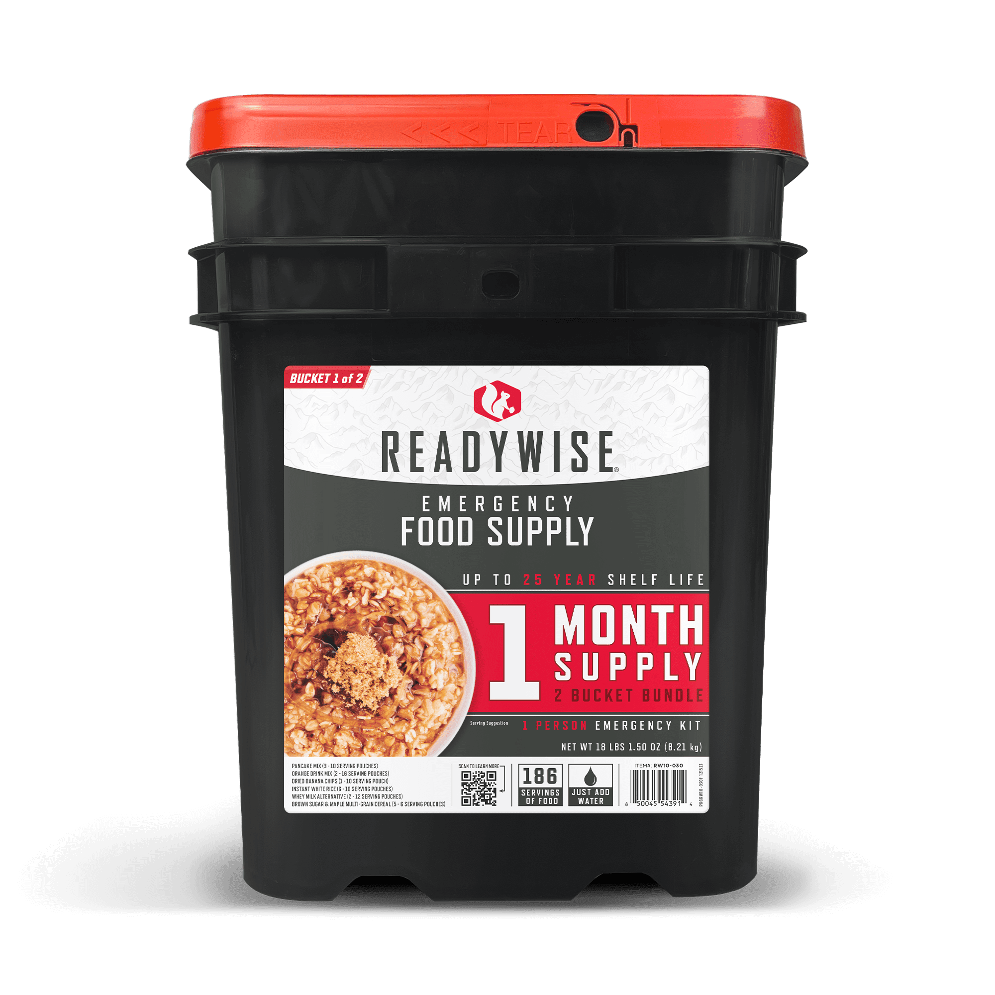ReadyWise Emergency Food Supply 1 Month 298 Servings 35 lb 11.33 oz