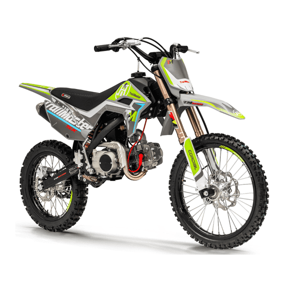 Trailmaster SX125 Dirt Bike, 124cc, Max Speed 50 mph, Ages 16 , 4-Speed Manual, Air-Cooled Engine, Electric & Kick Start, 19/16 Tires, 32.7" Seat Height (Green)