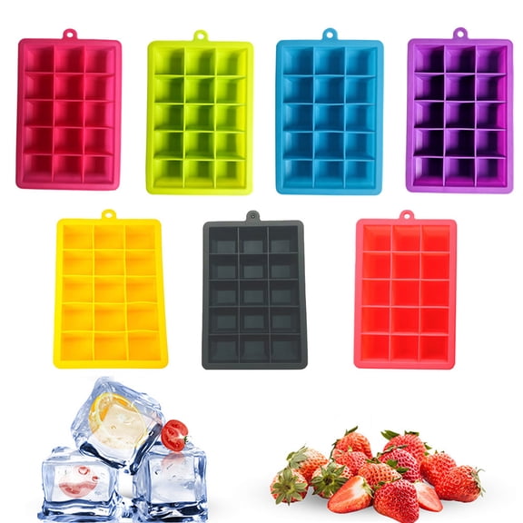 tooloflife 15 Grids Ice Cube Tray Mold Lidless Ice Container for Drinks Freezing Snacks Making Silicone