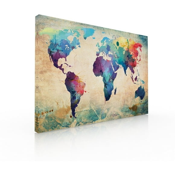 Cuadro Decorativo Para Recamara Sala O Comedor, Mapa Vintage Ideas Creativas Cuadro sublimado en tela
