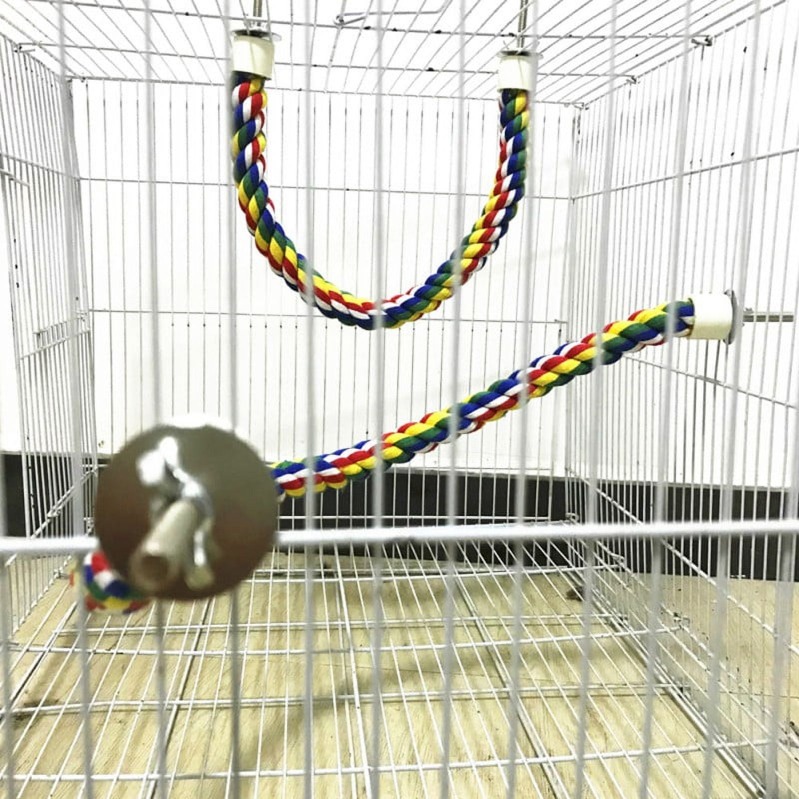 Colorful Bird Rope Perch for Parrots Playing, Chewing or Preening (35 -  Zodaca
