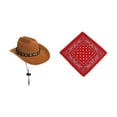 thumbnail image 3 of PORCHA GOOSE COMPTER Halloween Cowboy Gat para césped al aire libre patio de la estatua Traje rojo, 3 of 8