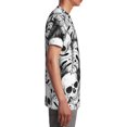 thumbnail image 6 of Wukai Skull and palm leaves Youth Unisex Short Sleeve T-Shirt for Boys, Girls, Teens, and Kids-Small, 6 of 7