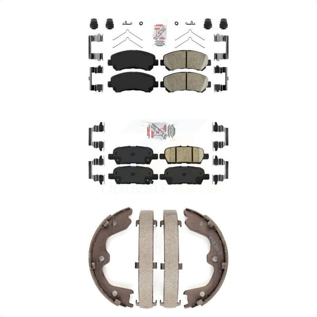 Transit Auto Front Rear Ceramic Disc Brake Pads and Parking Shoes Kit for Car 2009-2014 2016-2022 Nissan Maxima KNN-101070