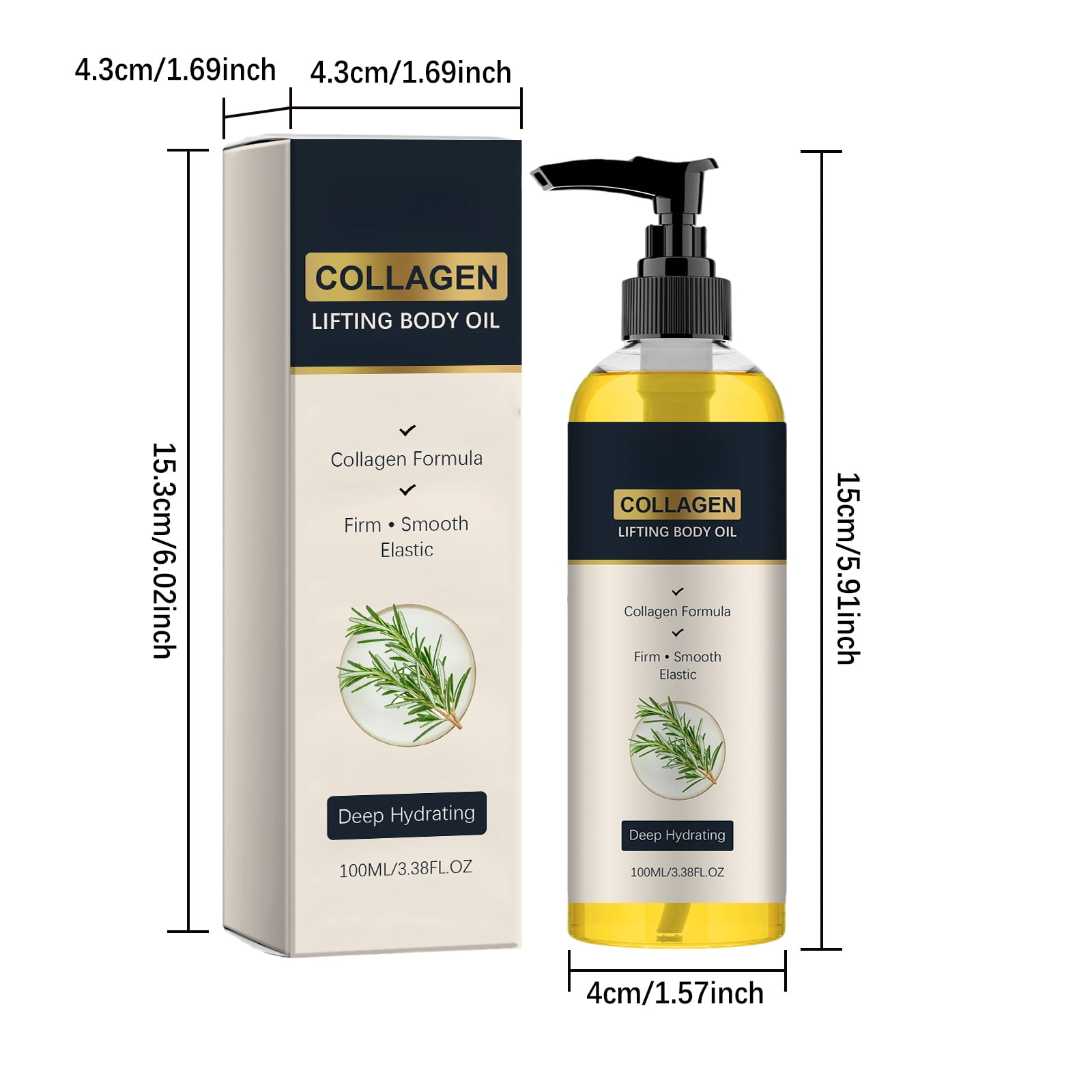 Alvantor Collagen Body Oil for Women, 3.38 fl. oz., Firming Moisturizer for Hydrated Skin