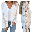 thumbnail image 2 of Blusa de Larga con Botones, Escote en V y Bordado con Recortes, Cárdigan de Media Calada S, 2 of 7