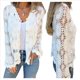 thumbnail image 2 of Blusa de Larga con Botones, Escote en V y Bordado con Recortes, Cárdigan de Media Calada S, 2 of 7