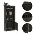 thumbnail image 4 of TUHOME Furniture Montenegro Bar Cabinet with Wine Rack for 5 Bottles, Espresso, 4 of 10