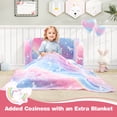 thumbnail image 4 of Costway 2-in-1 Kids Couch Folding Toddler Chair with Blanket Gift for 3+ Kids Multicolor, 4 of 10