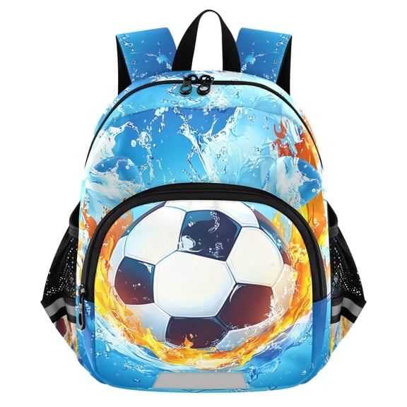 ALAZA Soccer Ball with Flame Mini Backpack School Bookbag Age 3-7 Medium