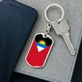 thumbnail image 5 of Antigua And Barbuda Flag Keychain Dog Tag Stainless Steel or 18k Gold, 5 of 16