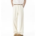 thumbnail image 2 of BVnarty Mens Baggy Casual Dress Pants Lightweight Pleated Old Money Style Wide Leg Loose Relaxed Fit Trousers Khaki XL, 2 of 6