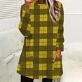 thumbnail image 2 of Ltctricy Women's Fluffy Oversized Sweatshirts Fuzzy Fleece Long Sleeve Crewneck Plaid Pullover Sweater Tops Plush Tunic Sweatshirts(Yellow,Large), 2 of 5
