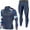 New Camo Dark Blue, variant on Men's Running Fitness Cooling Sportswear Camo Compression Long Sleeved Shirt + Pants GYM Sets