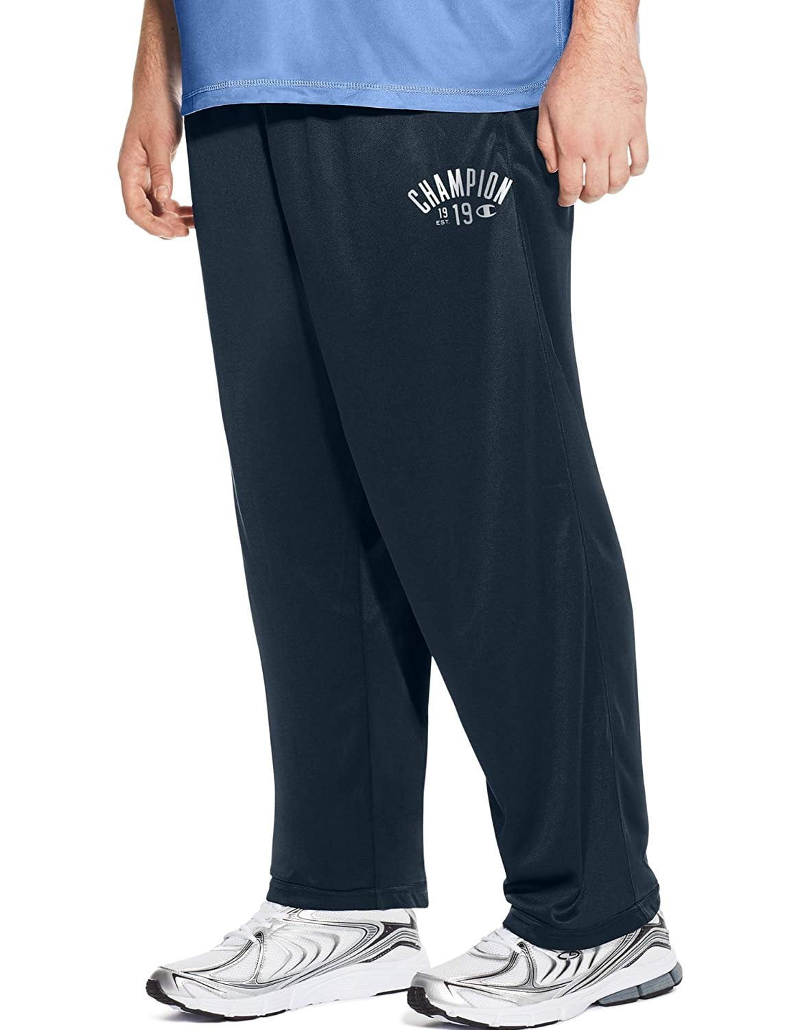Champion Men's Big and Tall Open Bottom Performance Pants 4XT, Navy