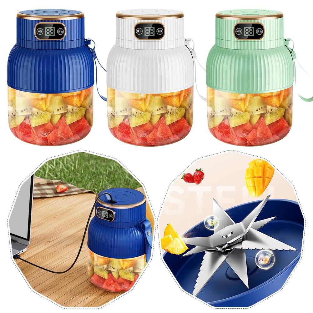 USB Rechargeable Portable Juicer with Digital Display 600ml Large Capacity for Home Office and Travel