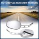 thumbnail image 3 of Espejos retrovisores de motocicleta Unique Bargains, espejos laterales frontales para montaje en Harley Dyna Road King Softail Sportster 1200 883, aluminio tono plateado cromado ajustable, 3 of 6