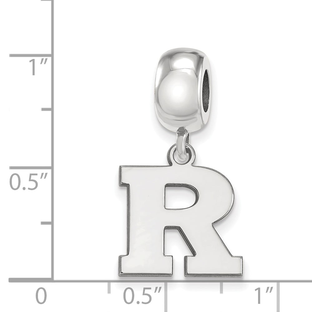 Jewel Tie 925 Sterling Silver with Gold-Toned Rutgers Extra Small Dangle Bead Charm Very Small Pendant Charm 