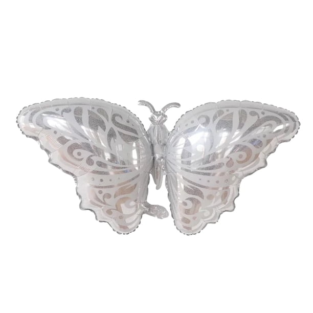 Bewildely 1 Uds. Conjunto de globos brillantes, globos de aluminio para fiesta, globos de Mylar blancos, globos de Mylar para fiesta de Kits de decoración para fiestas Plata 39 pulgadas