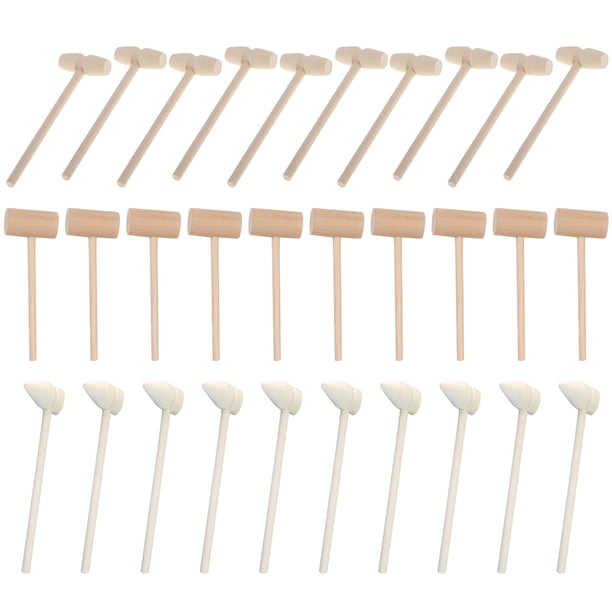 FELTECHELECTR 30 mazos de madera para cangrejos, langostas, mariscos y crustáceos, martillos de madera maciza para tartas.