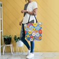 thumbnail image 4 of FORMRS Womens Canvas Tote Bag with Zipper Inner Pocket Shoulder Handbag, Floral Fiesta, 4 of 7