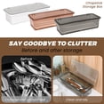 thumbnail image 5 of 3 Pieces Flatware Tray with Lid and Drainer, Clear Silverware Organizer, Stackable Tableware Utensil Drawer Organizer to Keep Your Cutlery Organized and Protected (Gray, Brown, White), 5 of 7